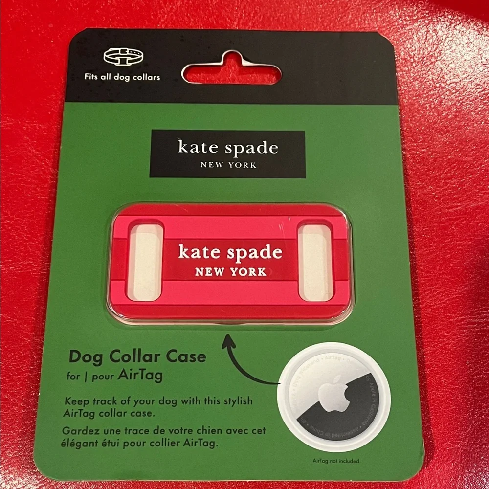 Kate Spade Red Dog Collar AirTag Holder